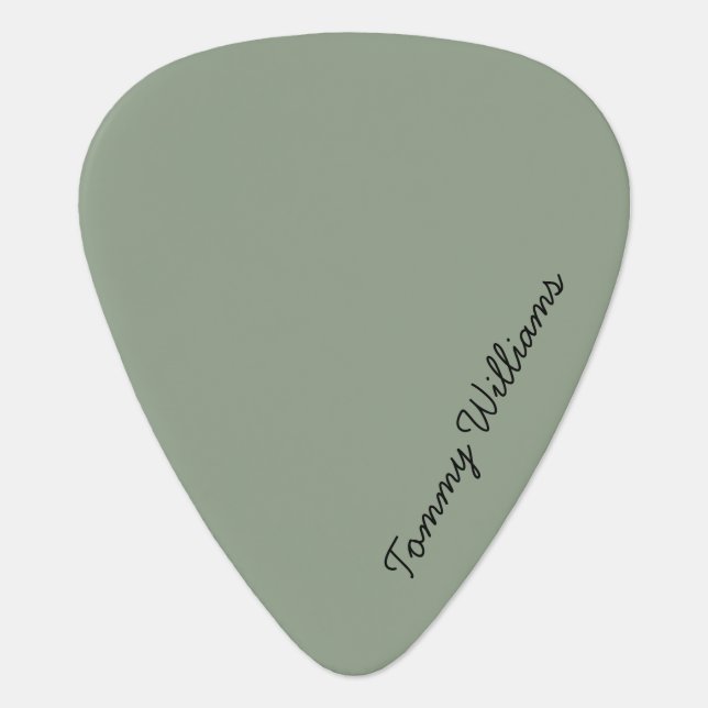 Minimalist Sage Green Professional Simple Guitar Pick (Front)