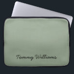 Minimalist Sage Green Professional Simple Laptop Sleeve<br><div class="desc">These simple, minimalist can be personalised to include a name or any text of your choice. If you don't want any text and would prefer just a blank, then you can simply delete the text.</div>