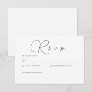 Minimalist Sage Green RSVP Card