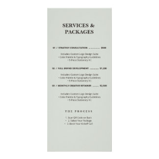 Minimalist Sage Green Services Menu QR Code Rack