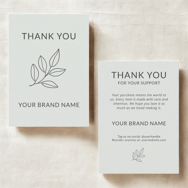 Minimalist Sage Green Small Business Thank You Note Card (Creator Uploaded)