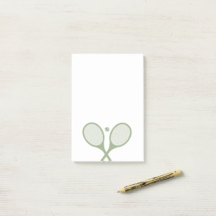 Minimalist Sage Green Tennis Racquets Ball Post-it Notes