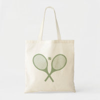 Minimalist Sage Green Tennis Racquets Ball