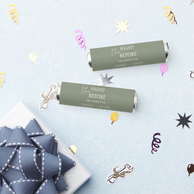 Minimalist Sage Green the Night Before Wedding  Breath Savers® Mints (Party)