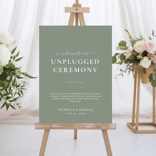 Minimalist Sage Green Unplugged Boho Wedding Foam Board