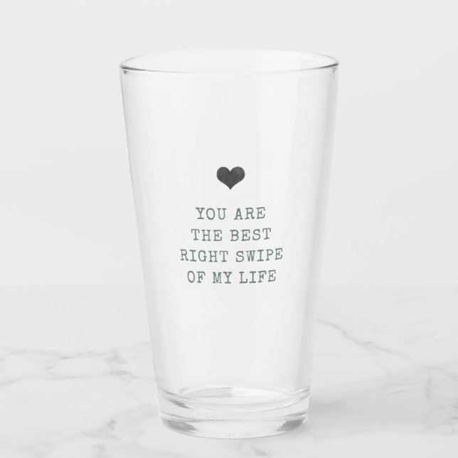 Minimalist Sage Green Valentine's Glass (Front)