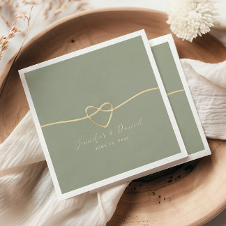 Minimalist Sage Green Wedding Napkins