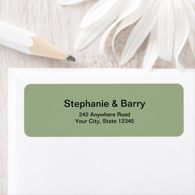 Minimalist Sage Green Wedding Return Address Label (Insitu)