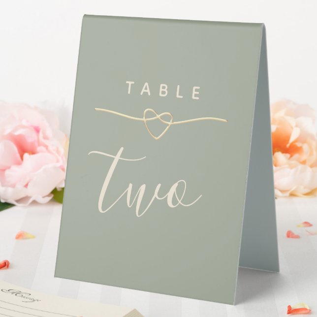 Minimalist Sage Green Wedding Table Number Tent (In SItu (Wedding))
