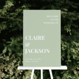 Minimalist Sage green Wedding Welcome Sign