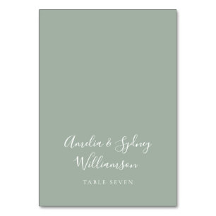 Minimalist Sage Script Custom Name Place Card
