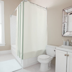 Minimalist Sage Stripe Shower Curtain