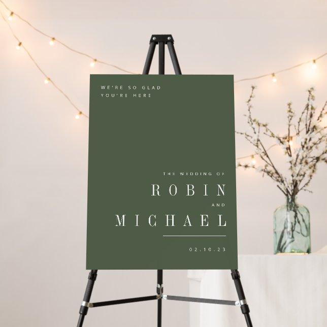 Minimalist Sage Wedding Welcome Sign (In Situ (Stand))