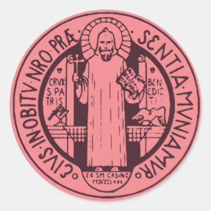 Minimalist Saint Benedict Medal Symbol Art Classic Round Sticker