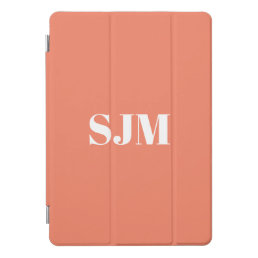 Minimalist salmon custom monogram initials modern iPad pro cover