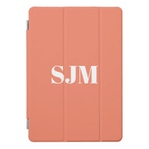 Minimalist salmon custom monogram initials modern iPad pro cover