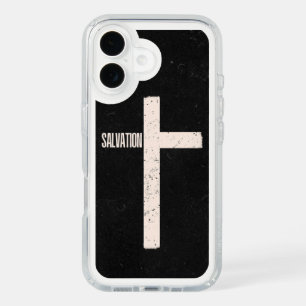 Minimalist Salvation Cross Design – Inspirational iPhone 16 Case
