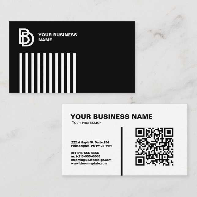 Minimalist Sample Business Card Template – Modern  (Front/Back)