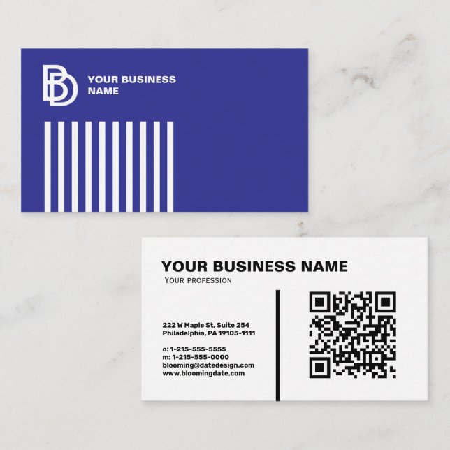 Minimalist Sample Business Card Template – Modern  (Front/Back)