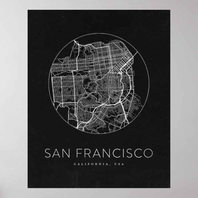 Minimalist San Francisco City Map Poster (Front)