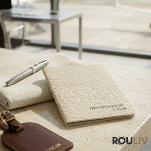 Minimalist Sand-Beige Faux Leather Quiet Luxury Passport Holder