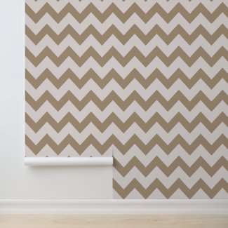 Minimalist Sand Brown White Chevron Pattern
