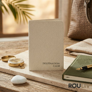 Minimalist Sand Faux Leather Passport Holder