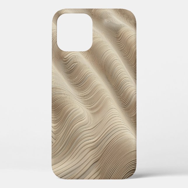 Minimalist Sand Wave Abstract Phone Case Sculpted (Back)
