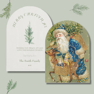 Minimalist Santa Christmas Card- Holiday Card