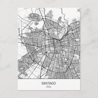 Minimalist Santiago Chile Postcard