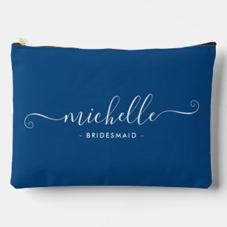 Minimalist Sapphire Blue Personalized Bridesmaid