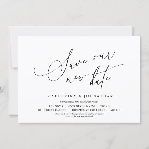 Minimalist Save our new date Change the date Invitation