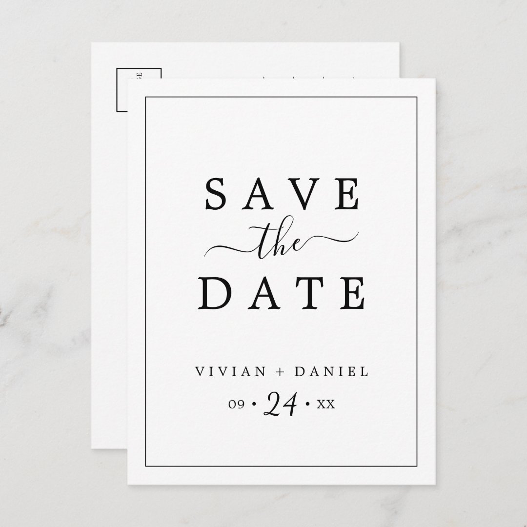 Minimalist Save the Date Announcement Postcard | Zazzle