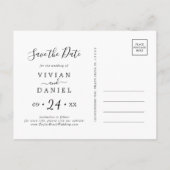 Minimalist Save the Date Announcement Postcard (Back)