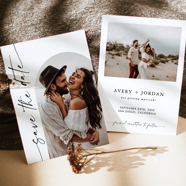 Minimalist Save the Date, Boho Photo Save the Date Invitation (Creator Uploaded)