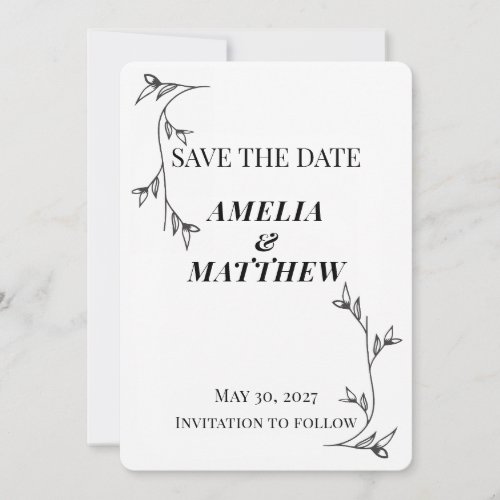 Minimalist Save the Date Card, Modern Aesthetic