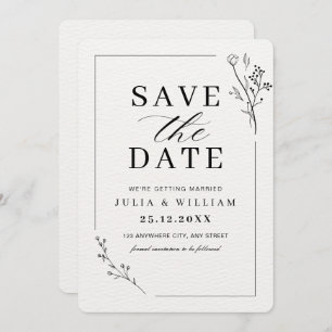 Minimalist Save the Date Card, Modern Wedding