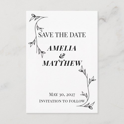 Minimalist Save the Date Enclosure Card