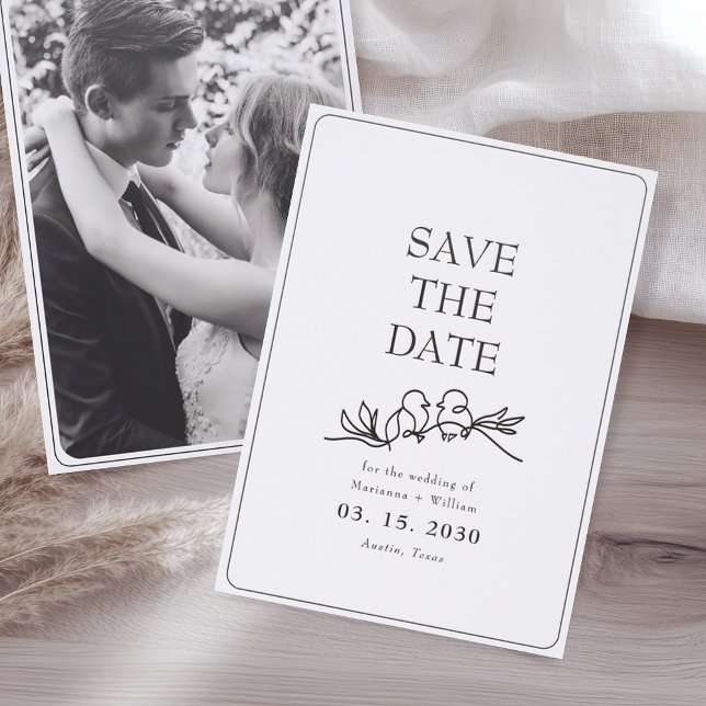 Minimalist Save the Date Letterpress Photo Cards (Creator Uploaded)