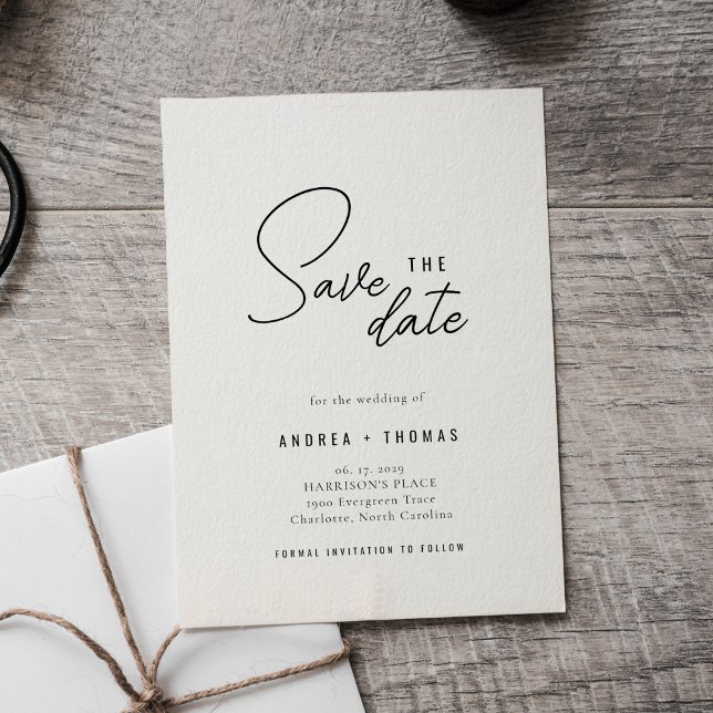 Minimalist Save the Date Modern Script Wedding (Creator Uploaded)