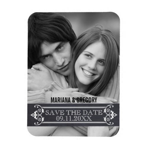 Minimalist Save the Date modern wedding photo Magnet