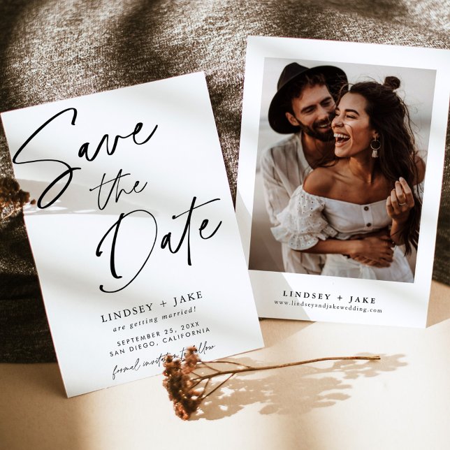 Minimalist Save the Date, Photo Save the Date Card (Creator Uploaded)