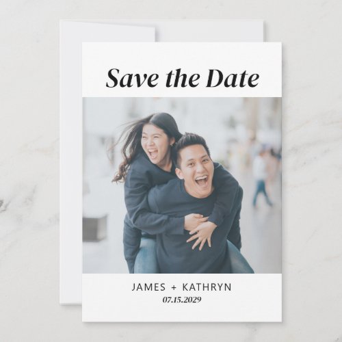 Minimalist Save the Date Photo Simple QR Code Invitation