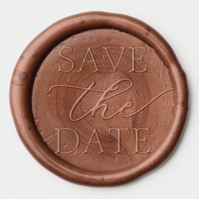 Minimalist Save the Date Wax Seal Sticker (Front)