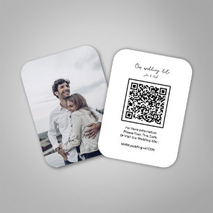 Minimalist save the date Wedding Website QR Code Enclosure Card