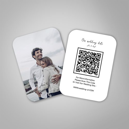  Minimalist save the date Wedding Website QR Code Enclosure Card