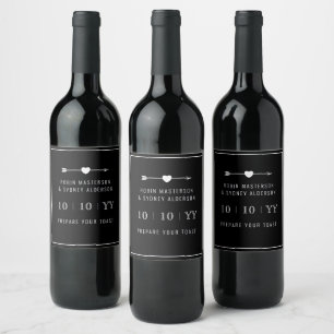 Minimalist   Save The Date   Wine Label   Black
