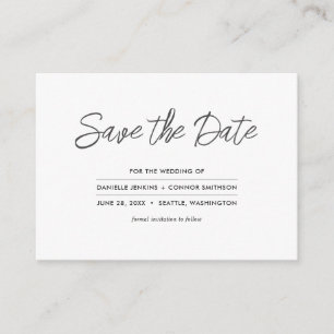 Minimalist Save the Date with Wedding Website Enclosure Card