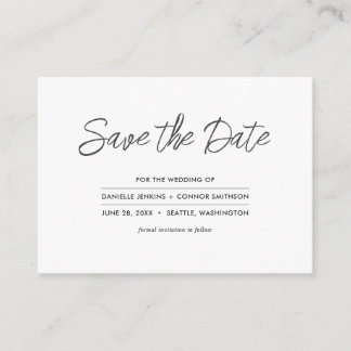 Minimalist Save the Date with Wedding Website Enclosure Card