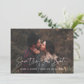 Minimalist Save the new date wedding update photo Announcement (Standing Front)
